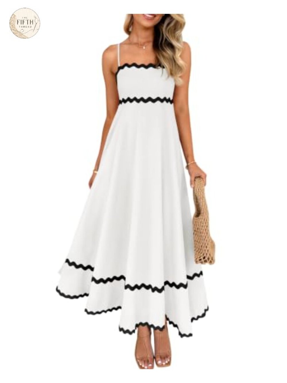 ZESICA Women's 2026 Summer Spaghetti Straps Midi Dress